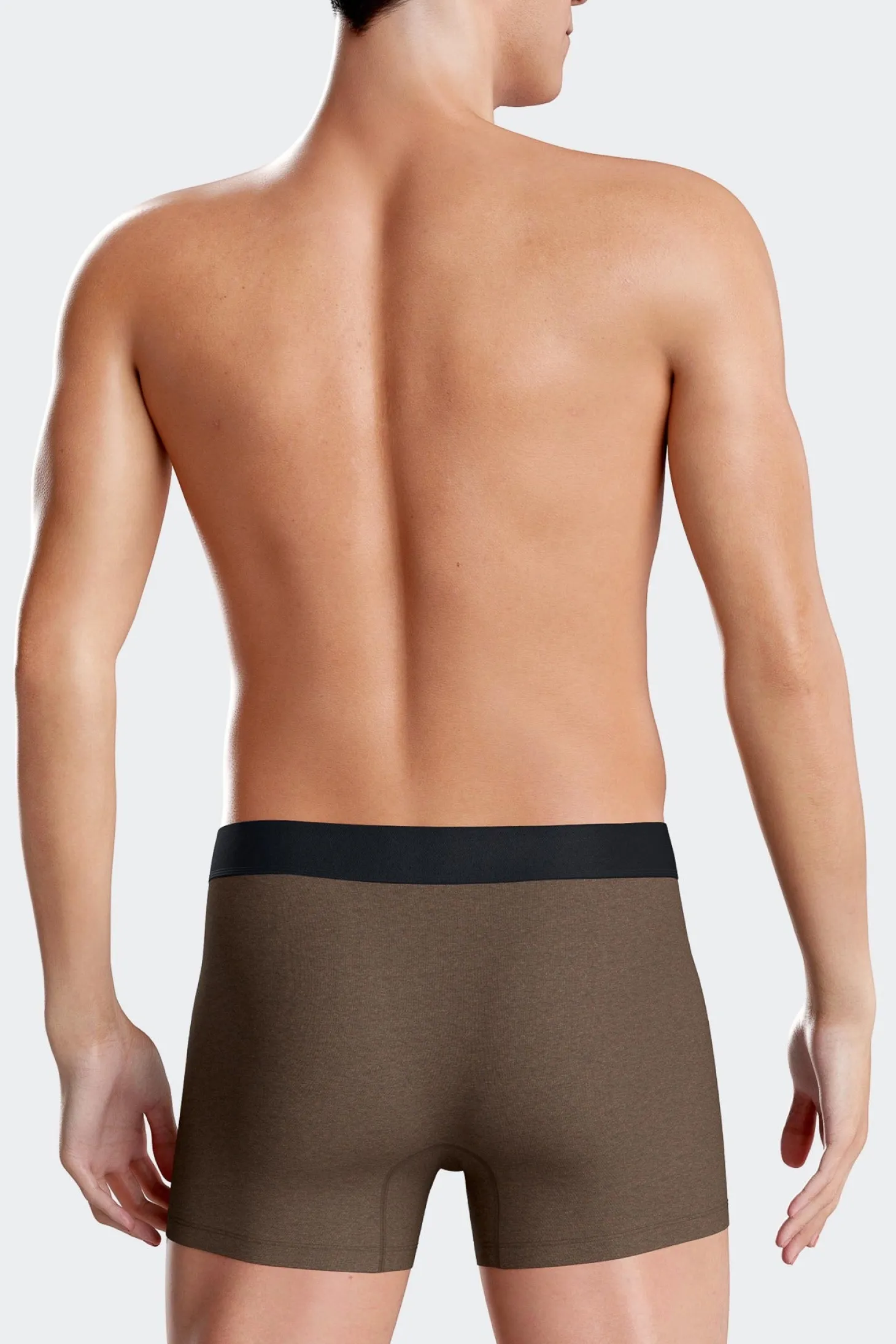 Set of 2 navy blue and brown stretch cotton boxers