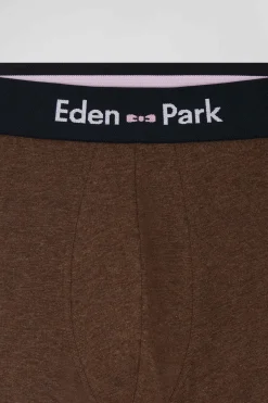 Set of 2 navy blue and brown stretch cotton boxers