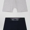 Set of 2 navy blue and grey stretch cotton boxers