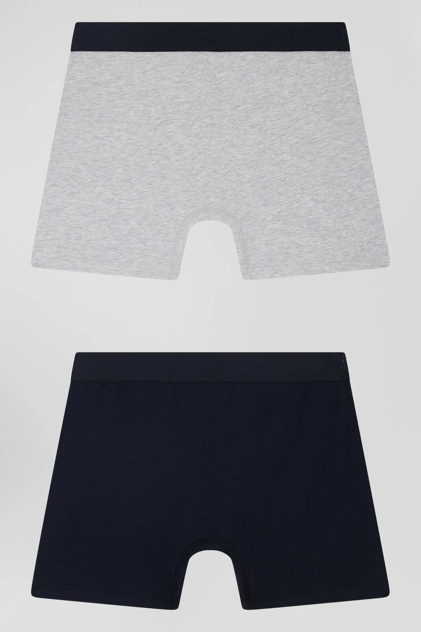 Set of 2 navy blue and grey stretch cotton boxers