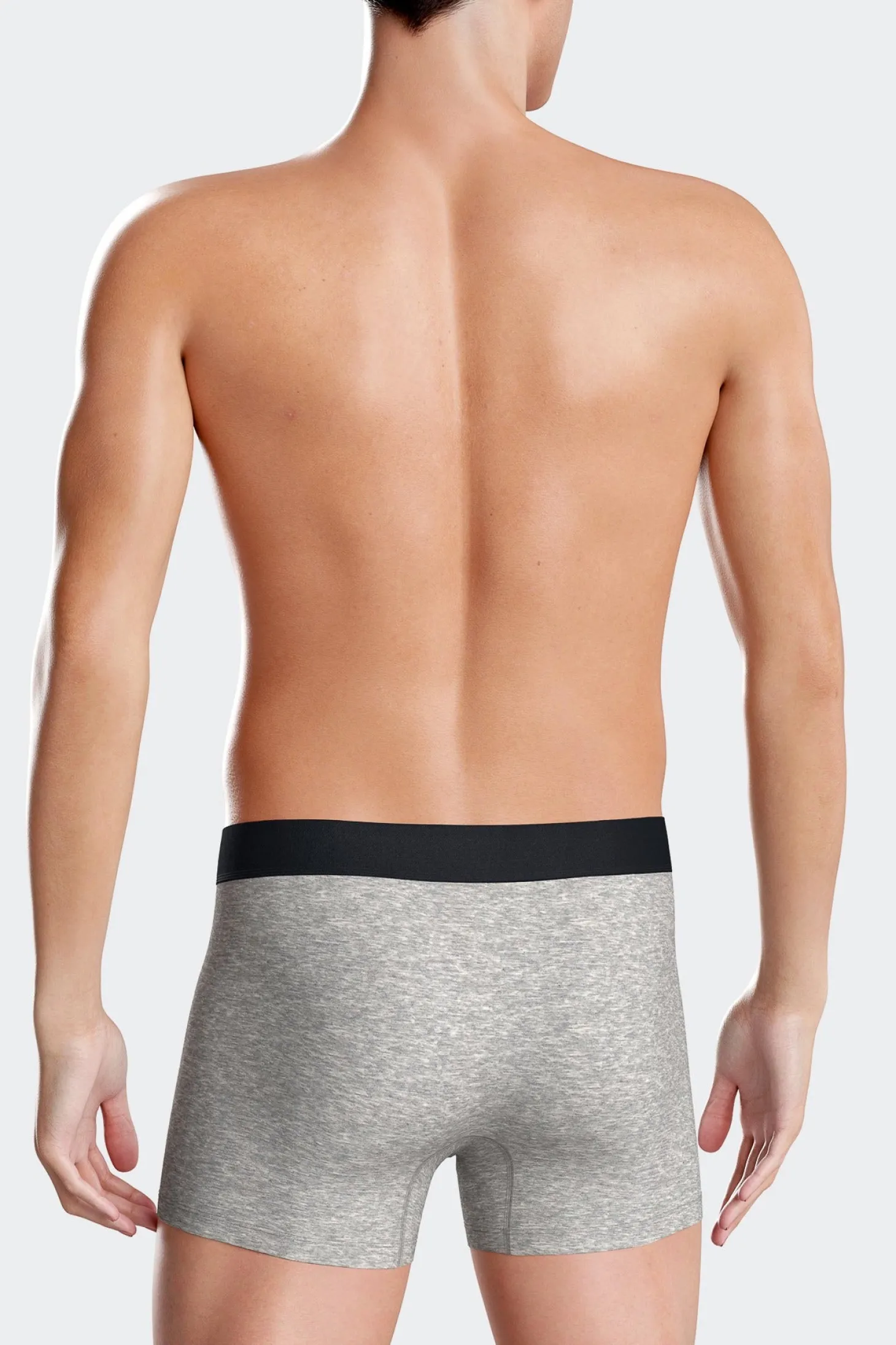 Set of 2 navy blue and grey stretch cotton boxers