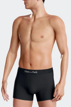 Set of 2 navy blue solid and micro pattern stretch cotton boxers