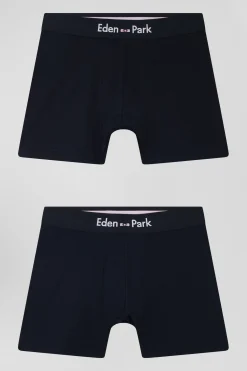 Set of 2 navy blue stretch cotton boxers