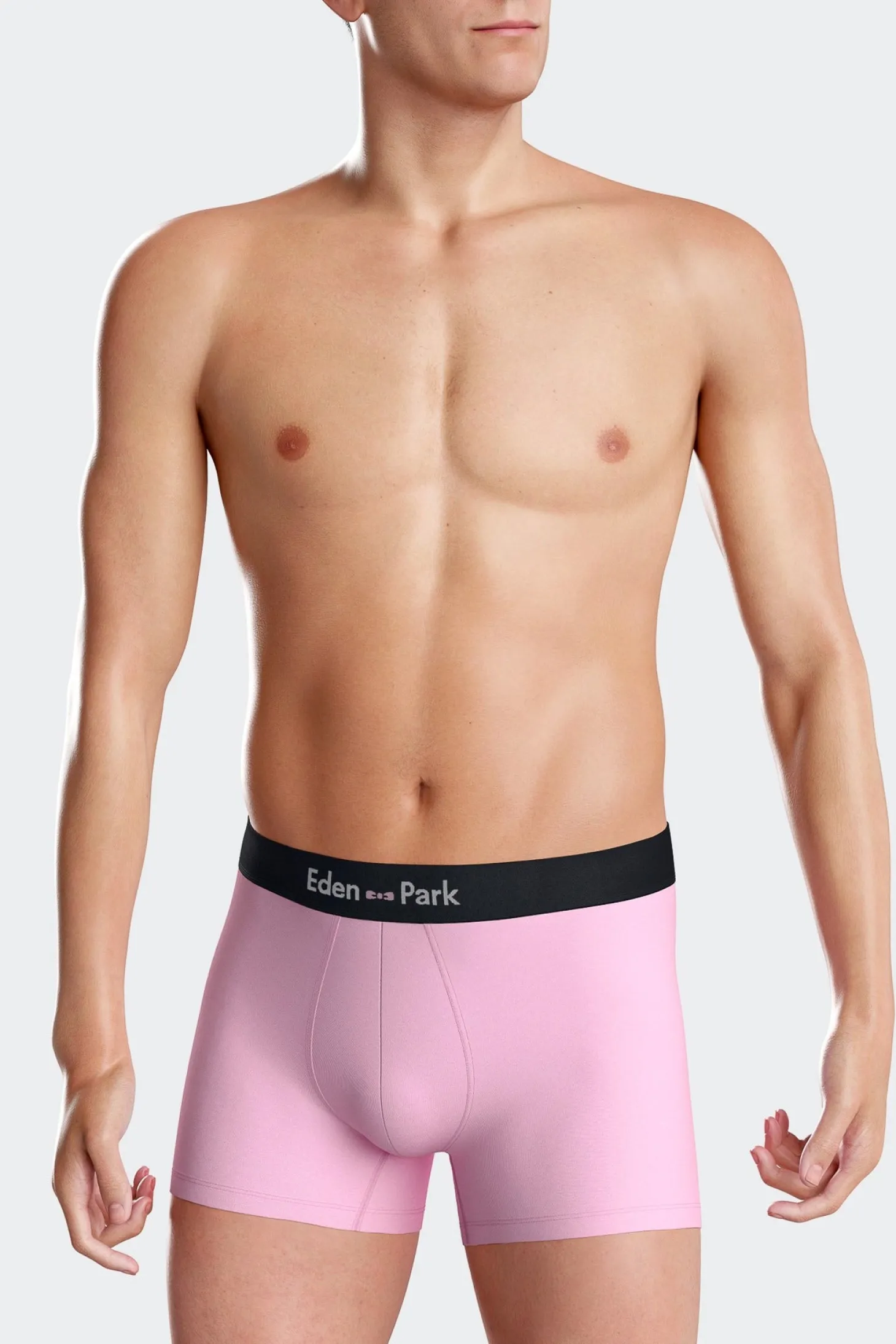Set of 3 pink solid stretch cotton boxers