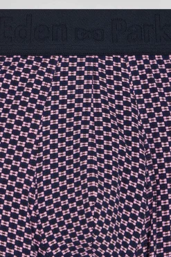 Set of 2 pink stretch cotton boxers with graphic micro patterns