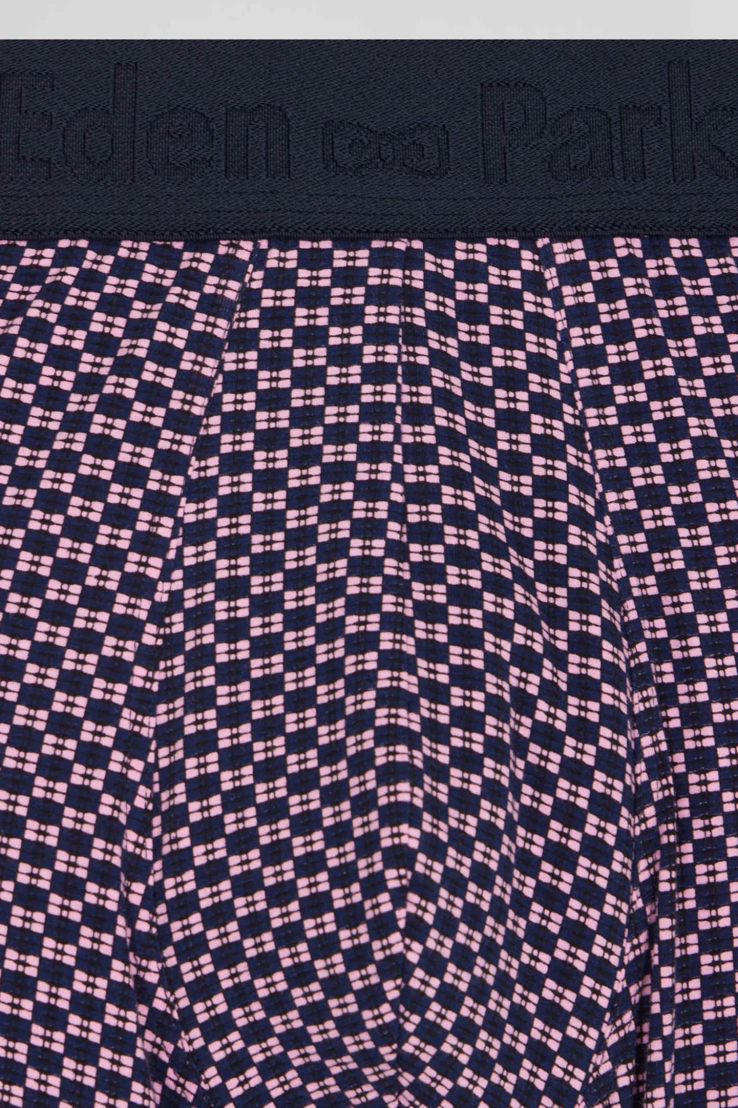 Set of 2 pink stretch cotton boxers with graphic micro patterns