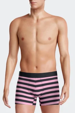 Set of 2 pink striped and solid stretch cotton boxers