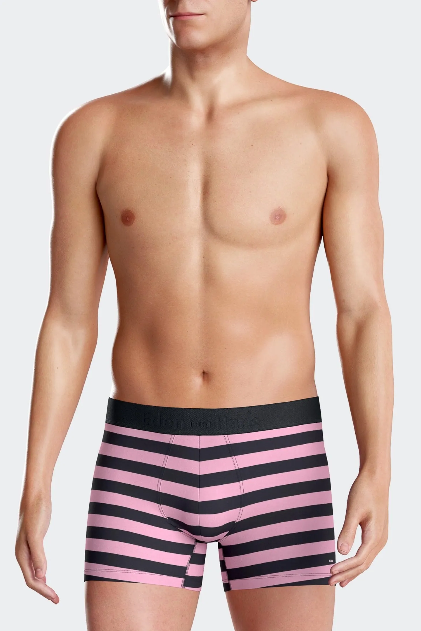 Set of 2 pink striped and solid stretch cotton boxers