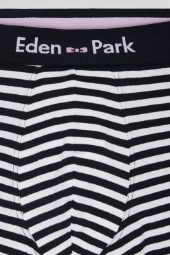 Set of 2 white and striped stretch cotton boxers