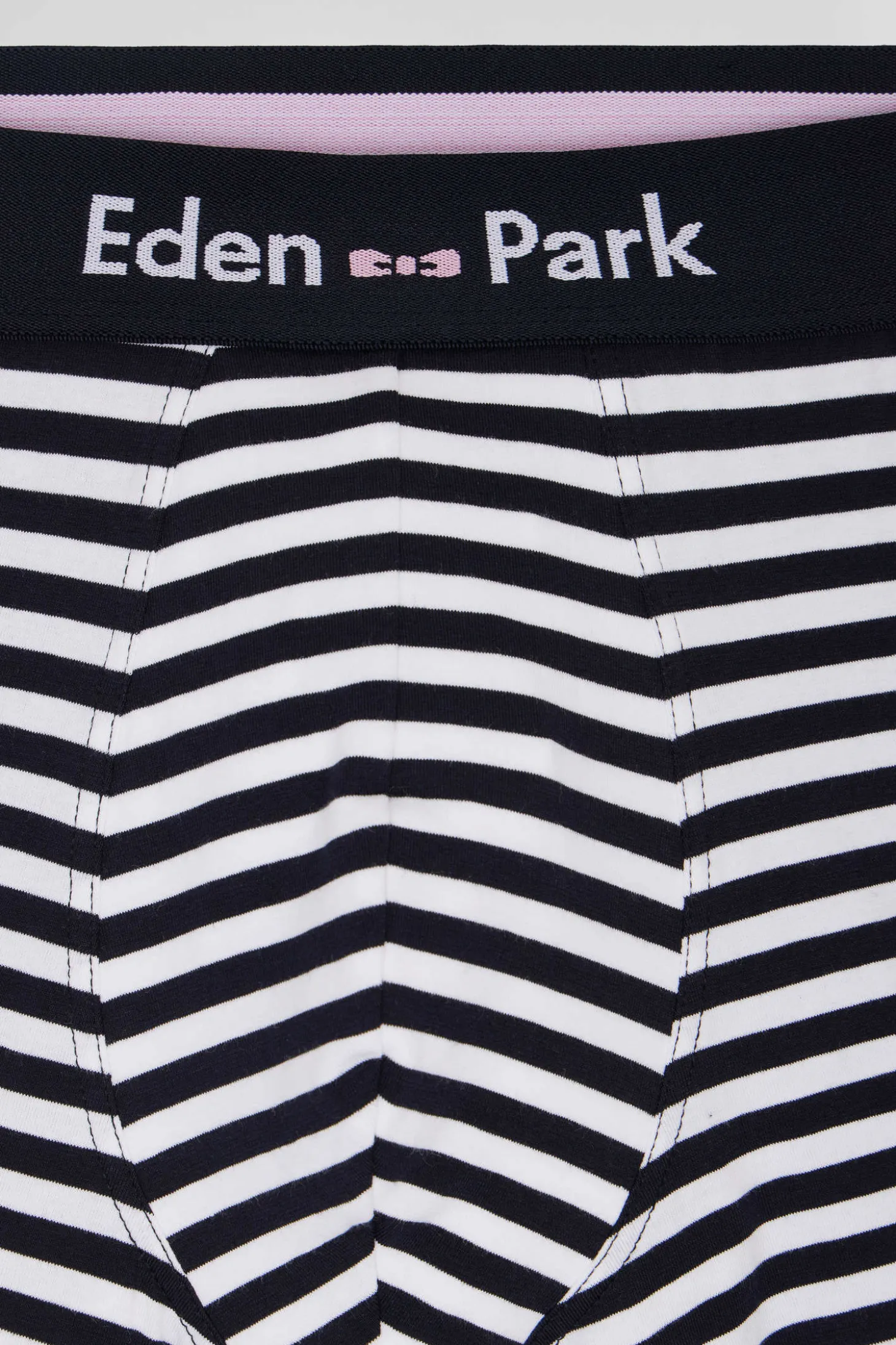 Set of 2 white and striped stretch cotton boxers