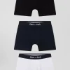 Set of 3 white solid stretch cotton boxers