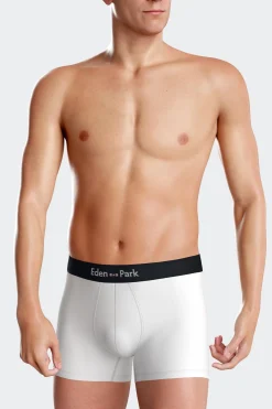 Set of 3 white solid stretch cotton boxers