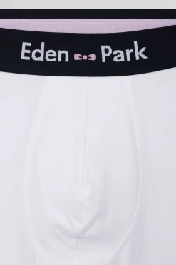 Set of 3 white solid stretch cotton boxers