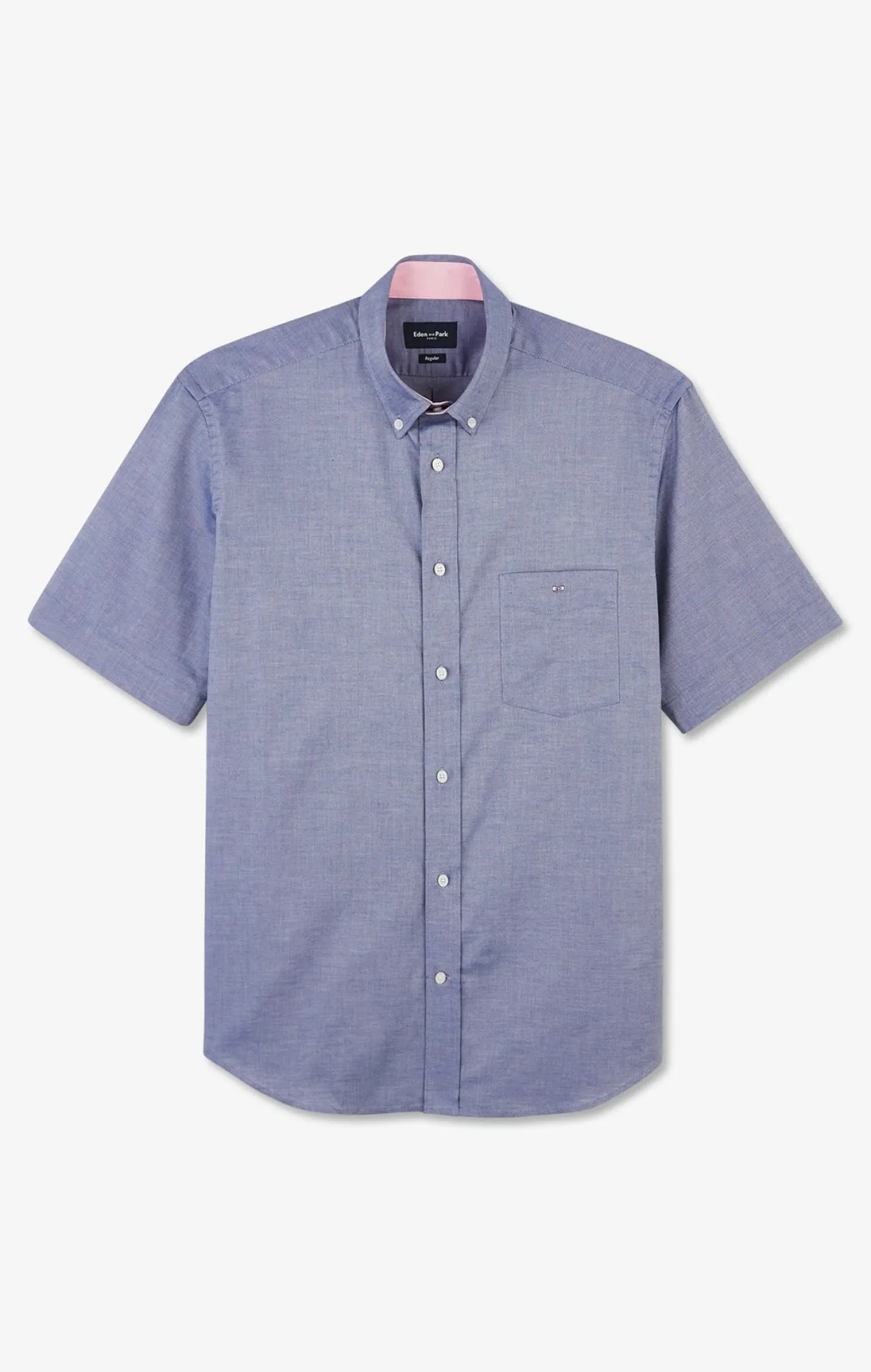 Short sleeved navy cotton shirt