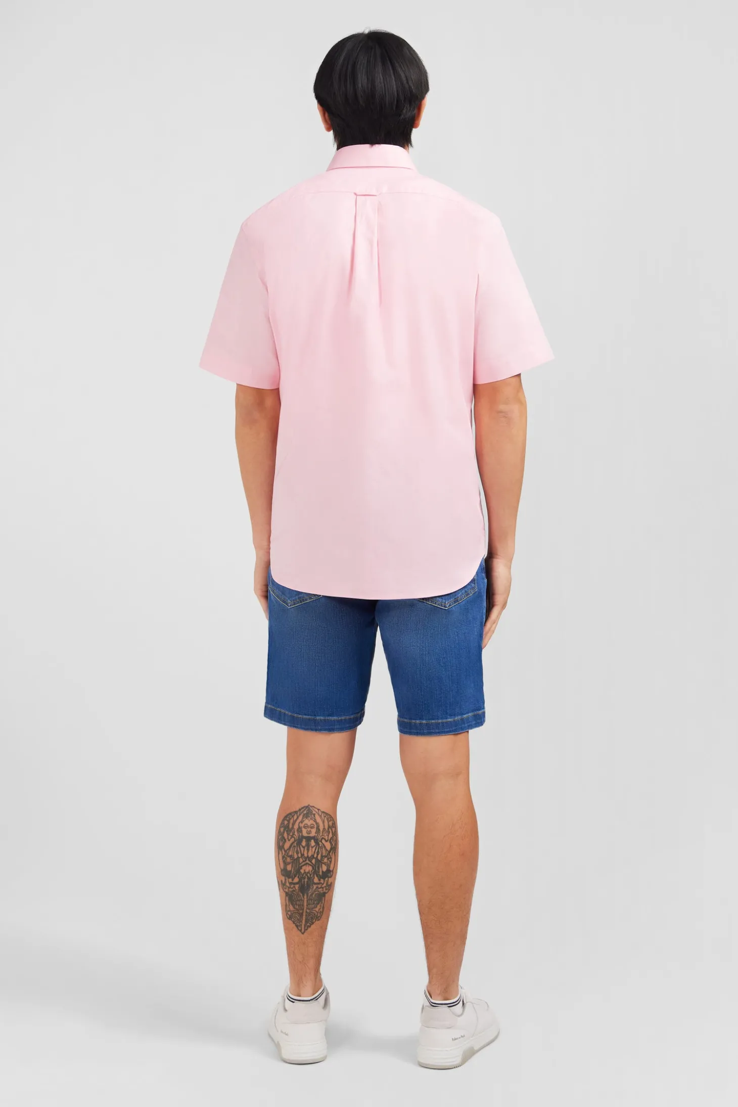 Short sleeved pink cotton shirt