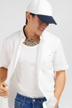 Short sleeved white cotton shirt
