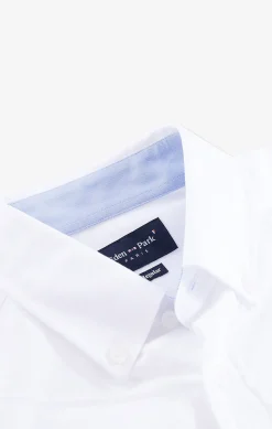 Short sleeved white cotton shirt