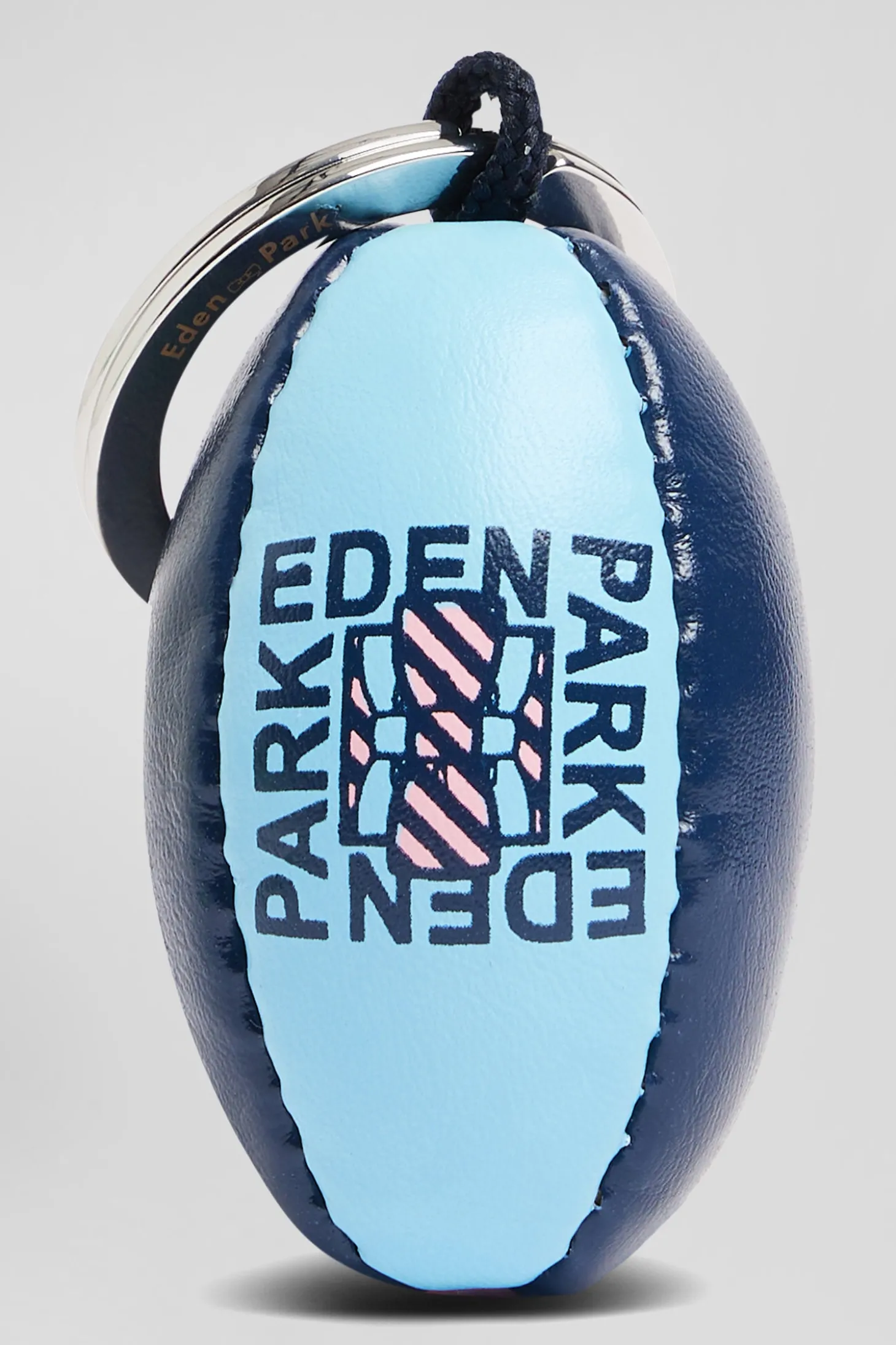 Sky blue rugby ball key ring