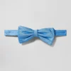 Sky blue silk bow tie with micro-motifs