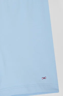 Sky blue stretch cotton boxers with branded waistband