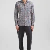 Slim beige cotton shirt