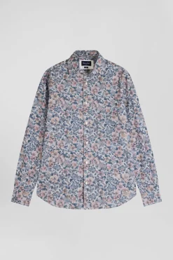 Slim beige cotton shirt