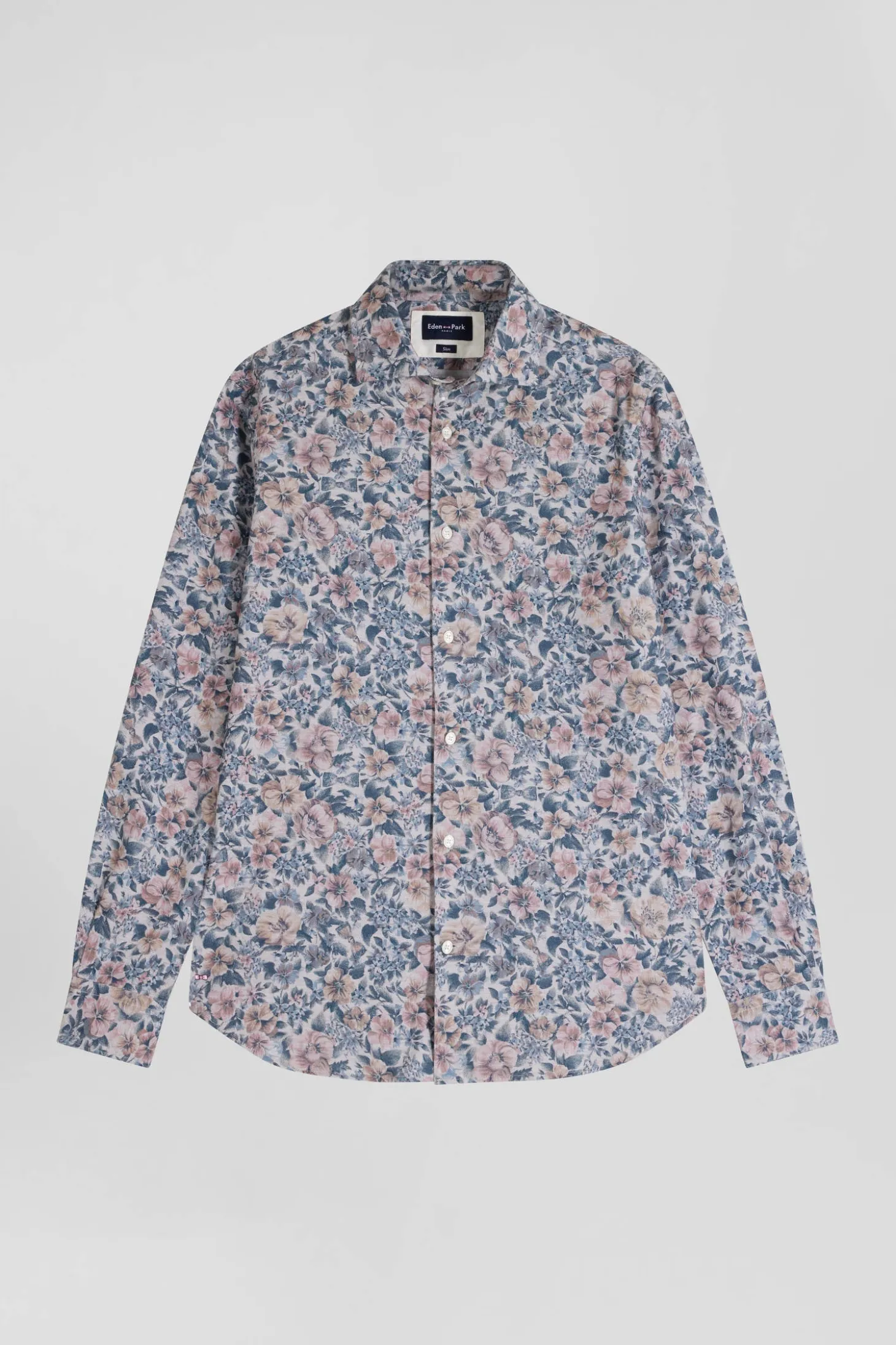 Slim beige cotton shirt
