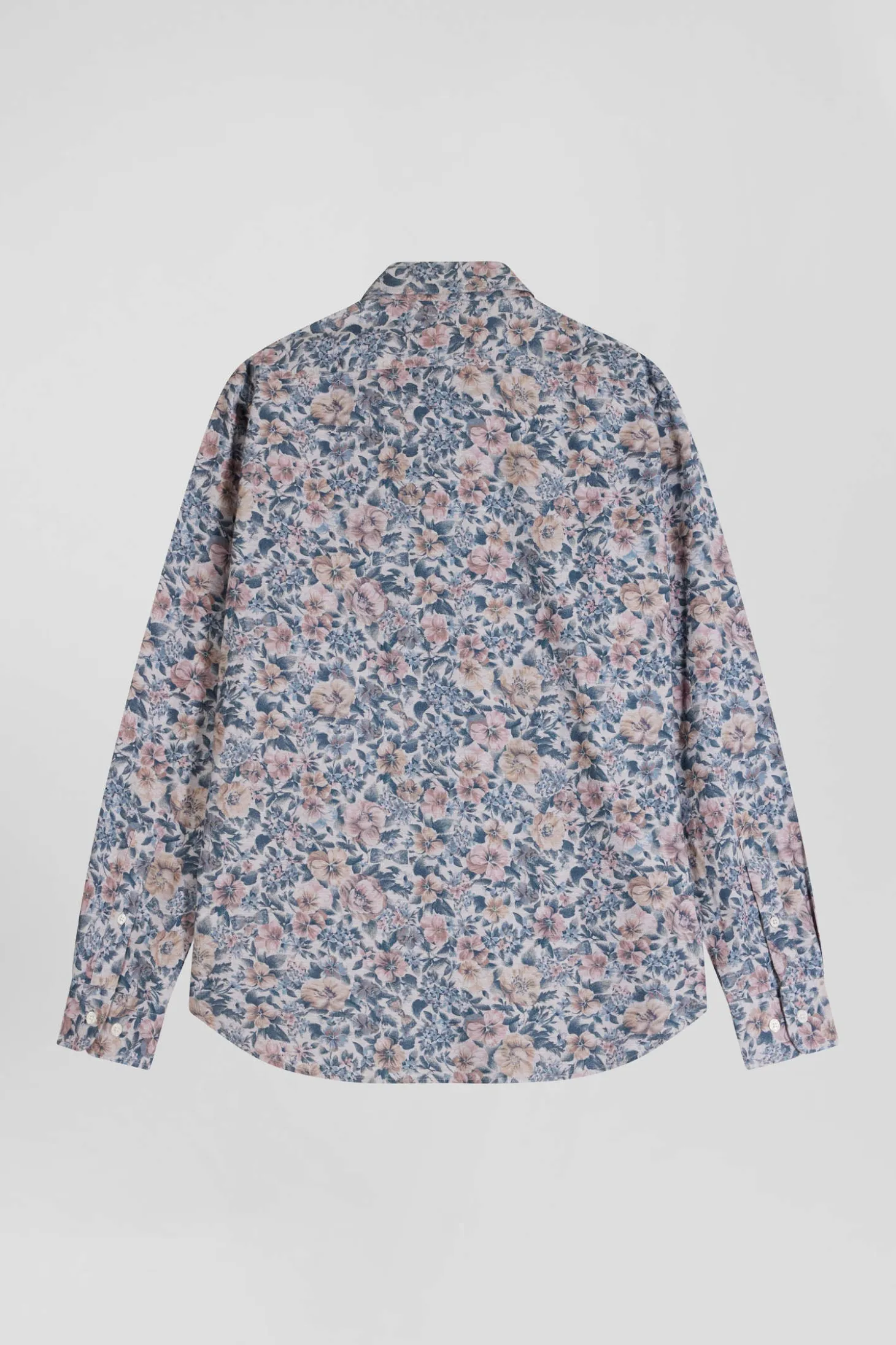 Slim beige cotton shirt