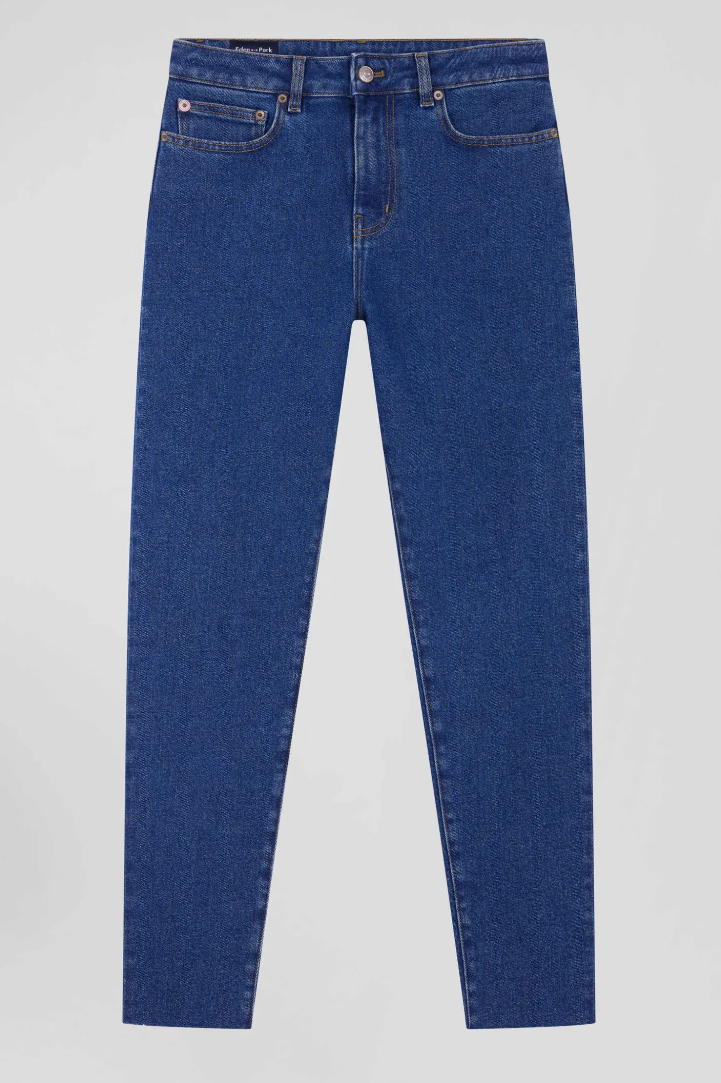 Slim dark blue cotton 5-pocket jeans