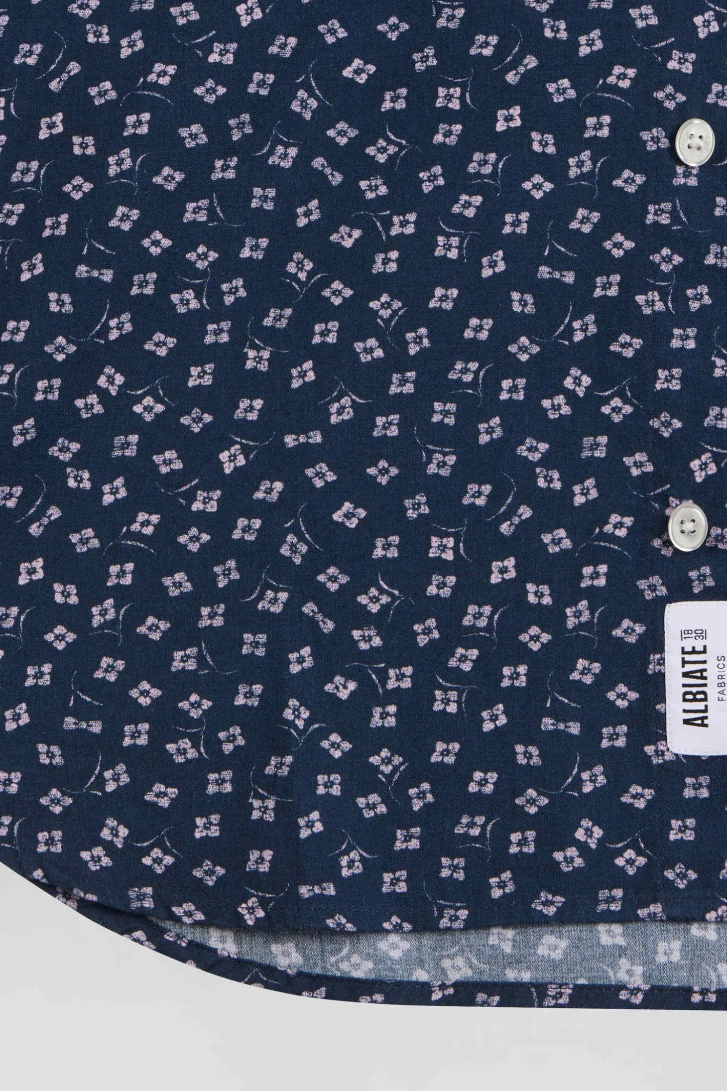Slim dark blue cotton shirt