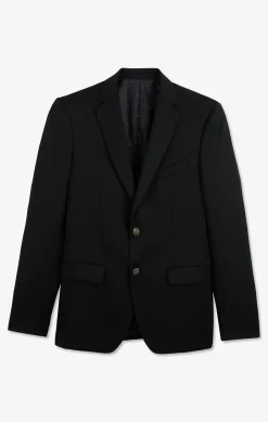 Slim fit black 100% wool blazer
