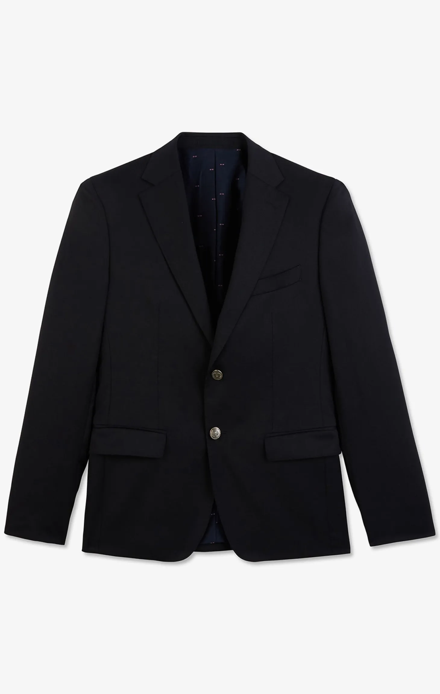 Slim fit navy blue 100% wool blazer