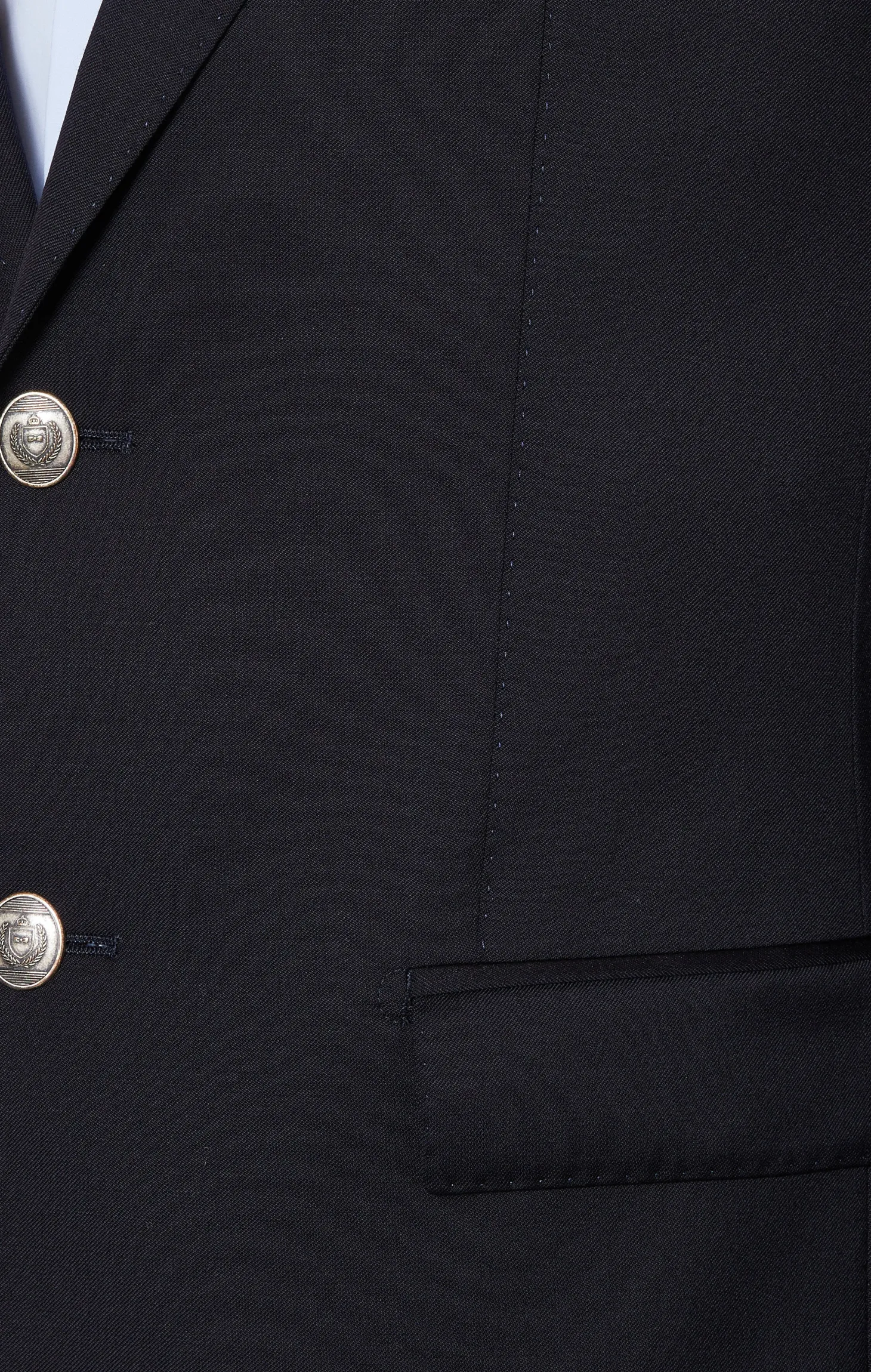 Slim fit navy blue 100% wool blazer