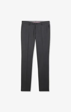 Slim grey wool trousers with broken fold