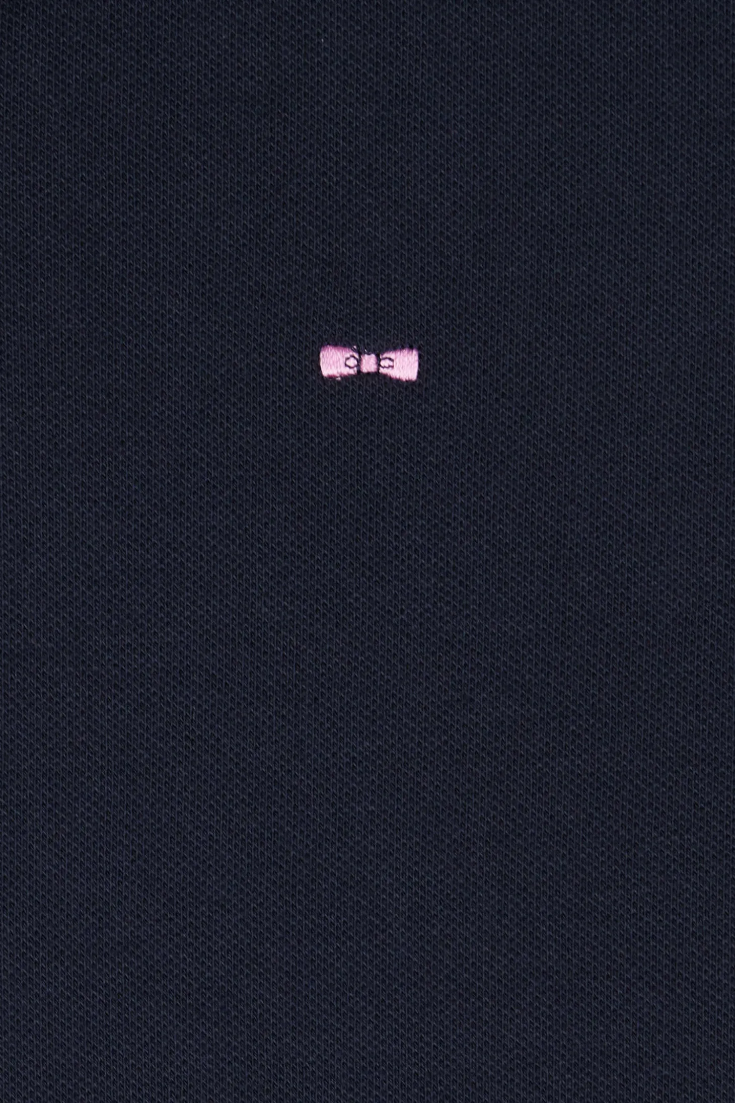 Slim navy blue long-sleeved cotton piqué polo shirt