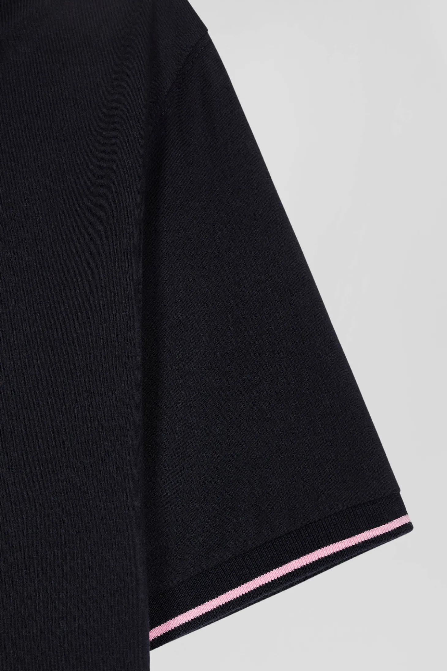 Slim navy blue short-sleeved stretch cotton polo shirt with Eden Park jacquard collar