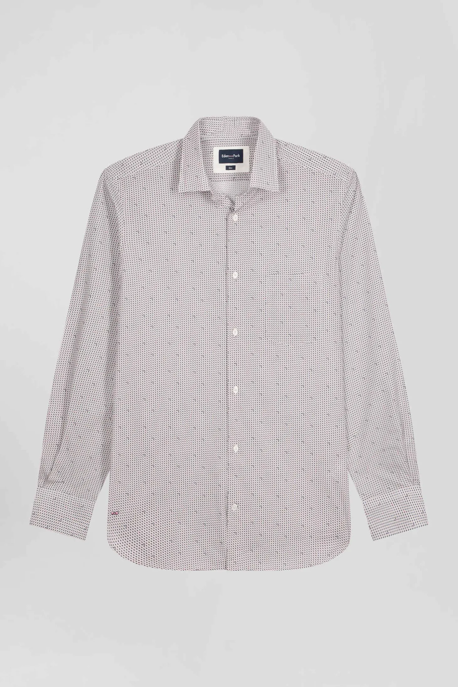 Slim pink microprint cotton shirt