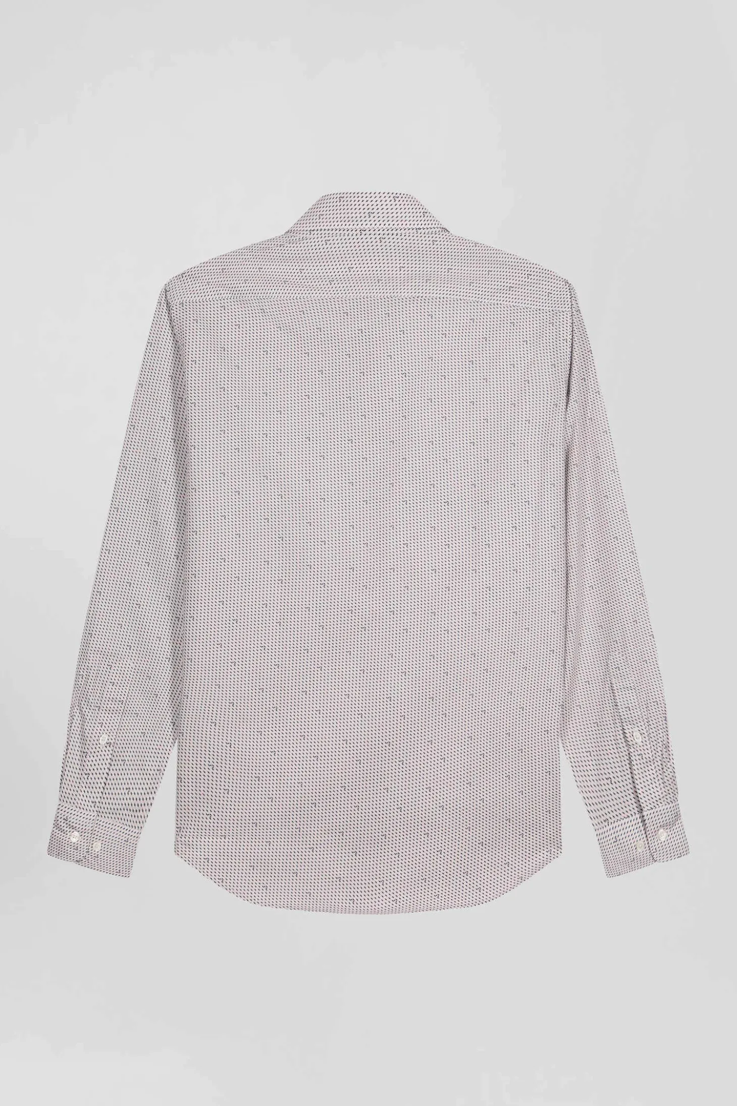 Slim pink microprint cotton shirt