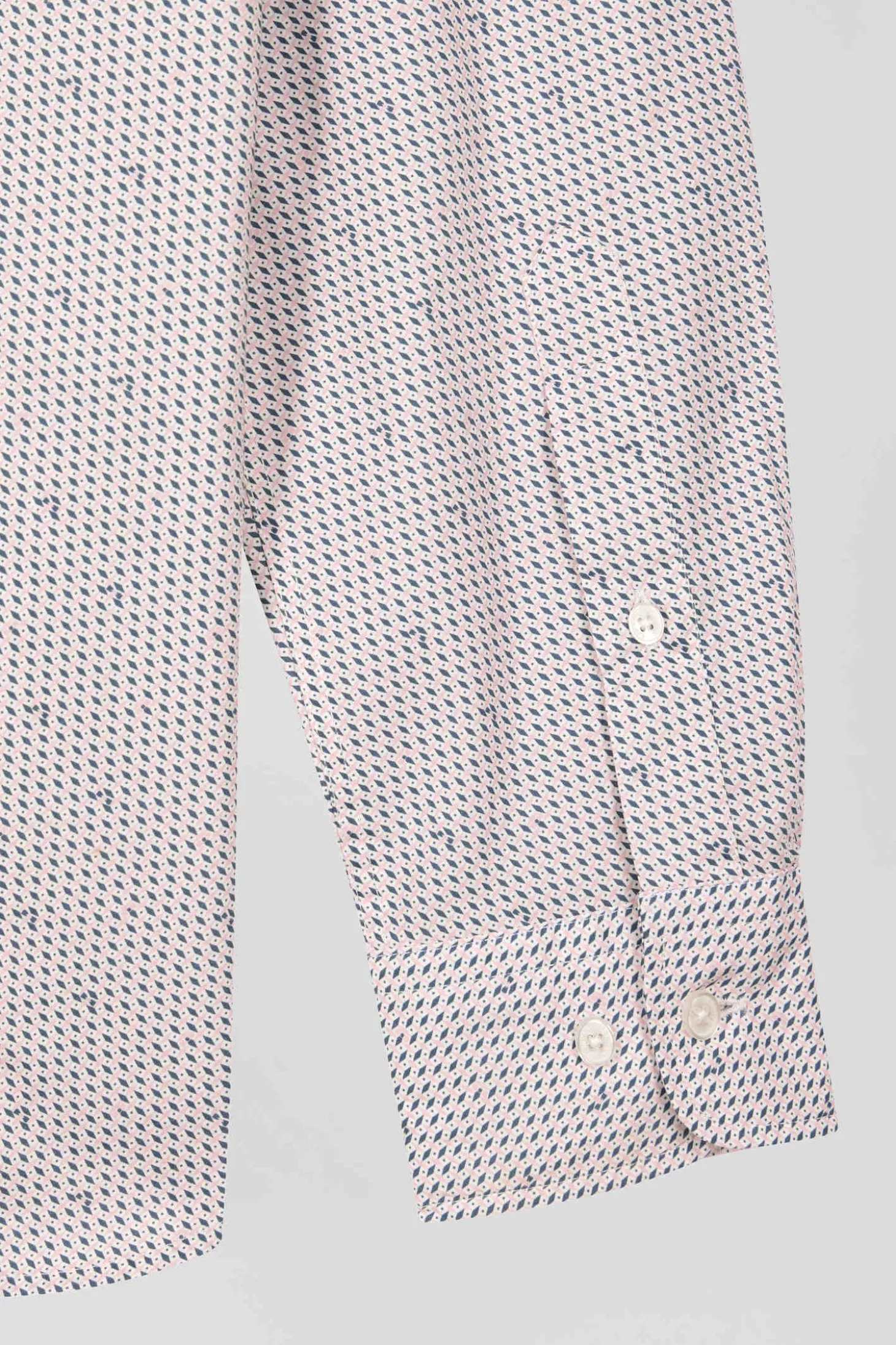 Slim pink microprint cotton shirt