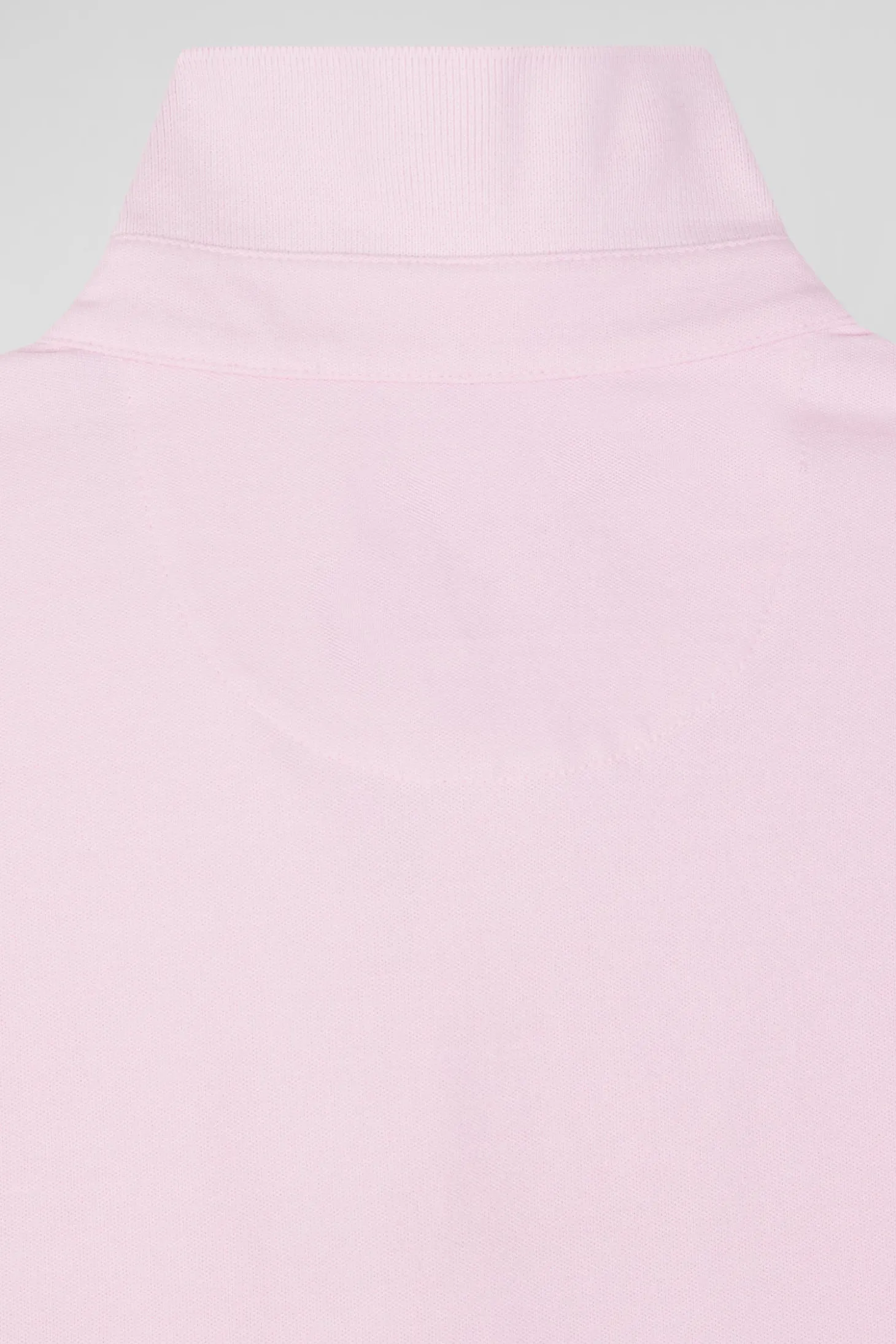 Slim pink short-sleeved stretch cotton polo shirt