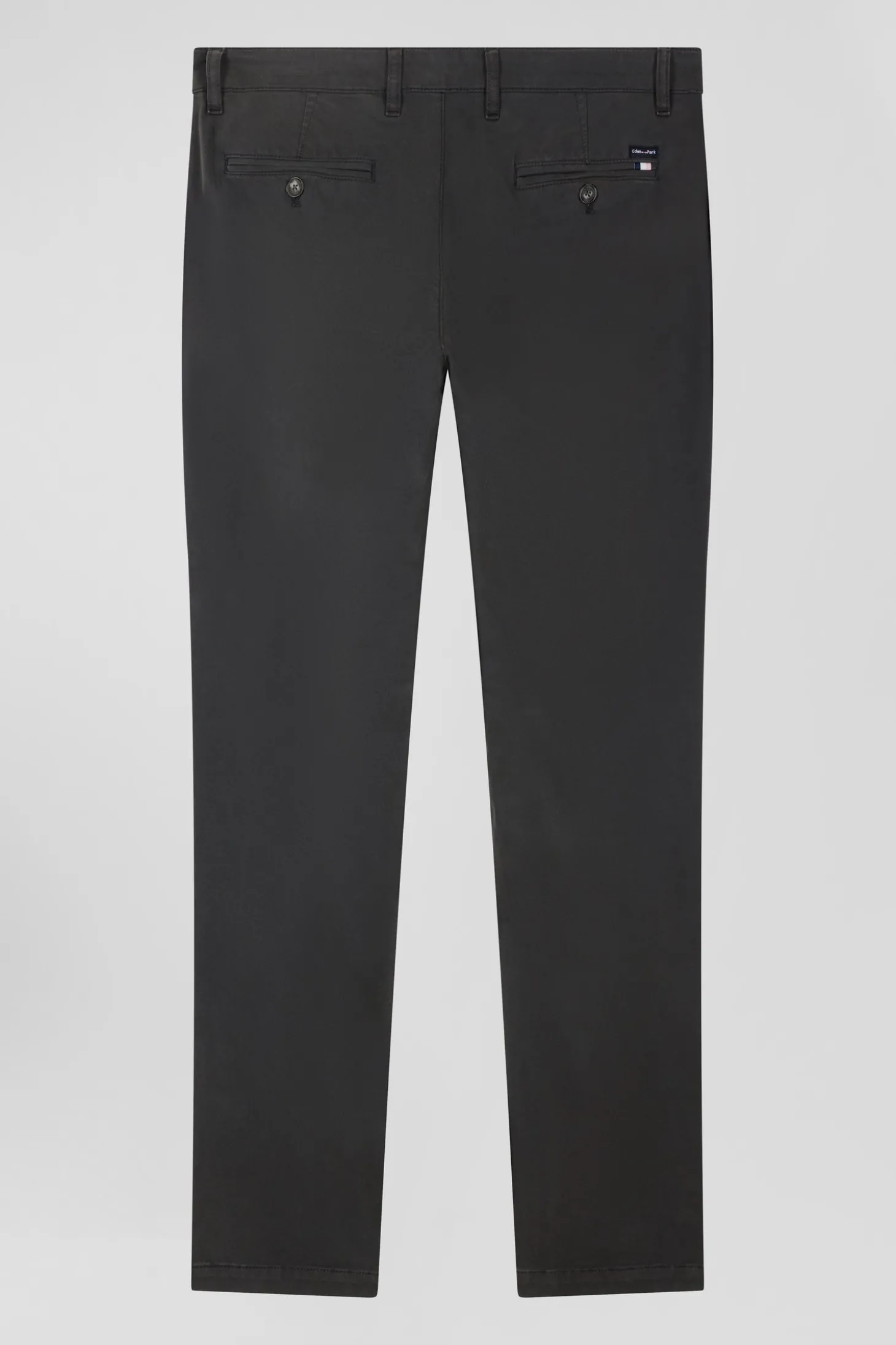 Slim plain anthracite grey chino trousers in stretch cotton
