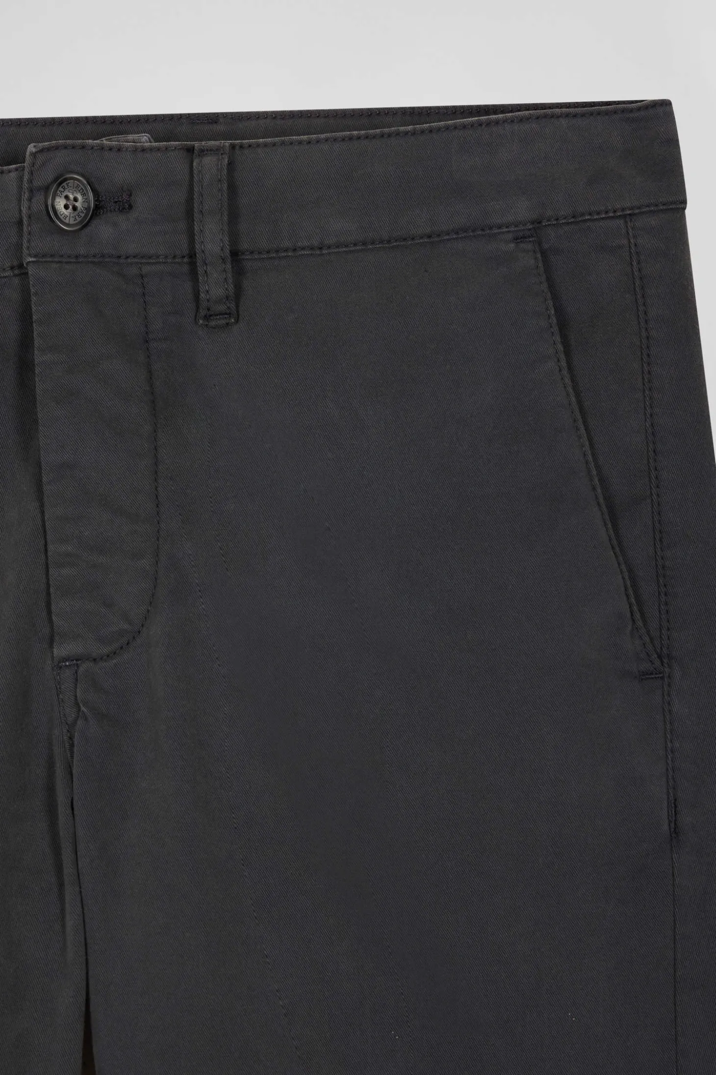 Slim plain anthracite grey chino trousers in stretch cotton