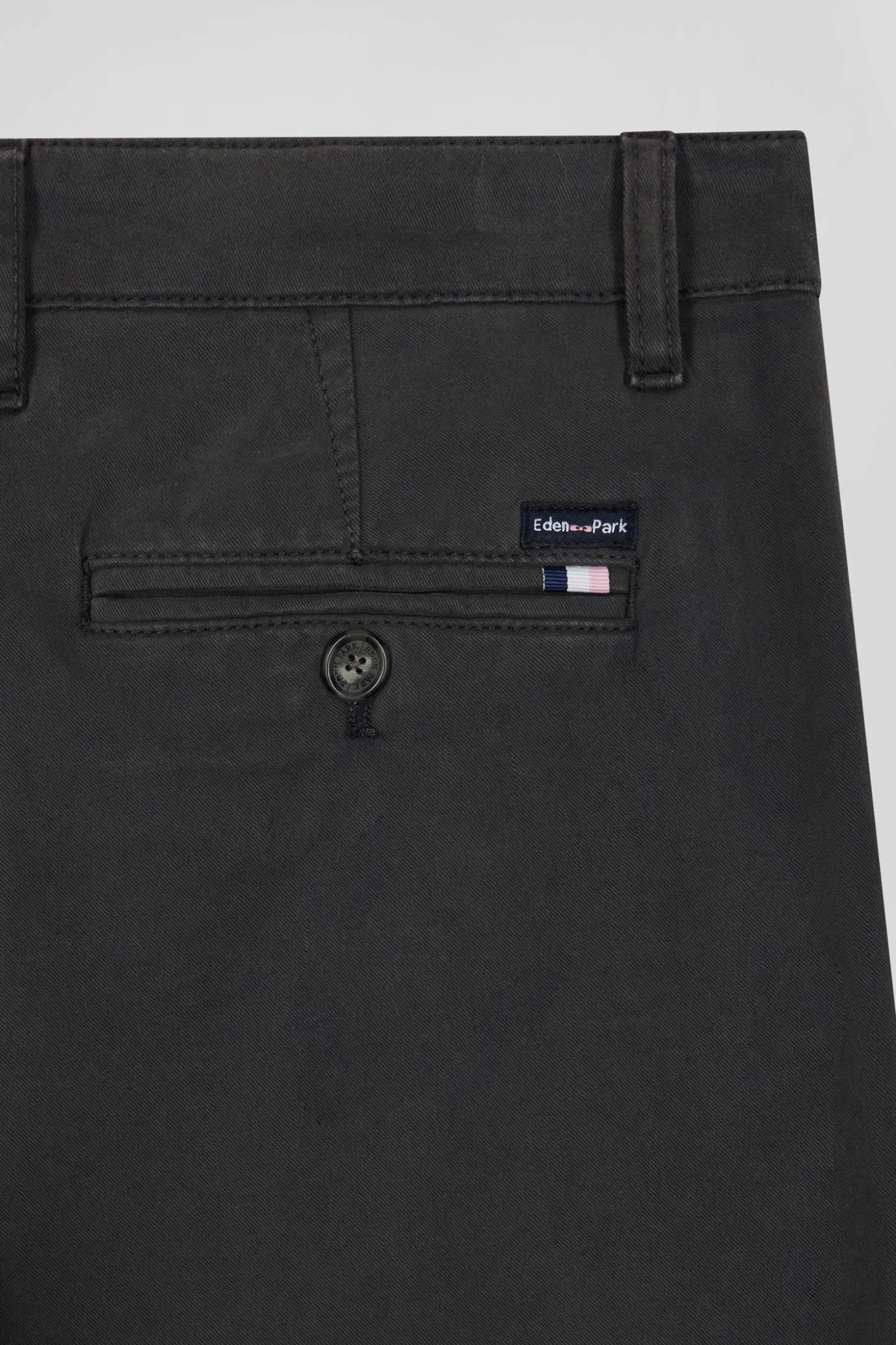 Slim plain anthracite grey chino trousers in stretch cotton