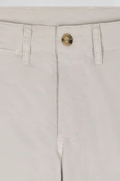 Slim plain beige chino trousers in stretch cotton