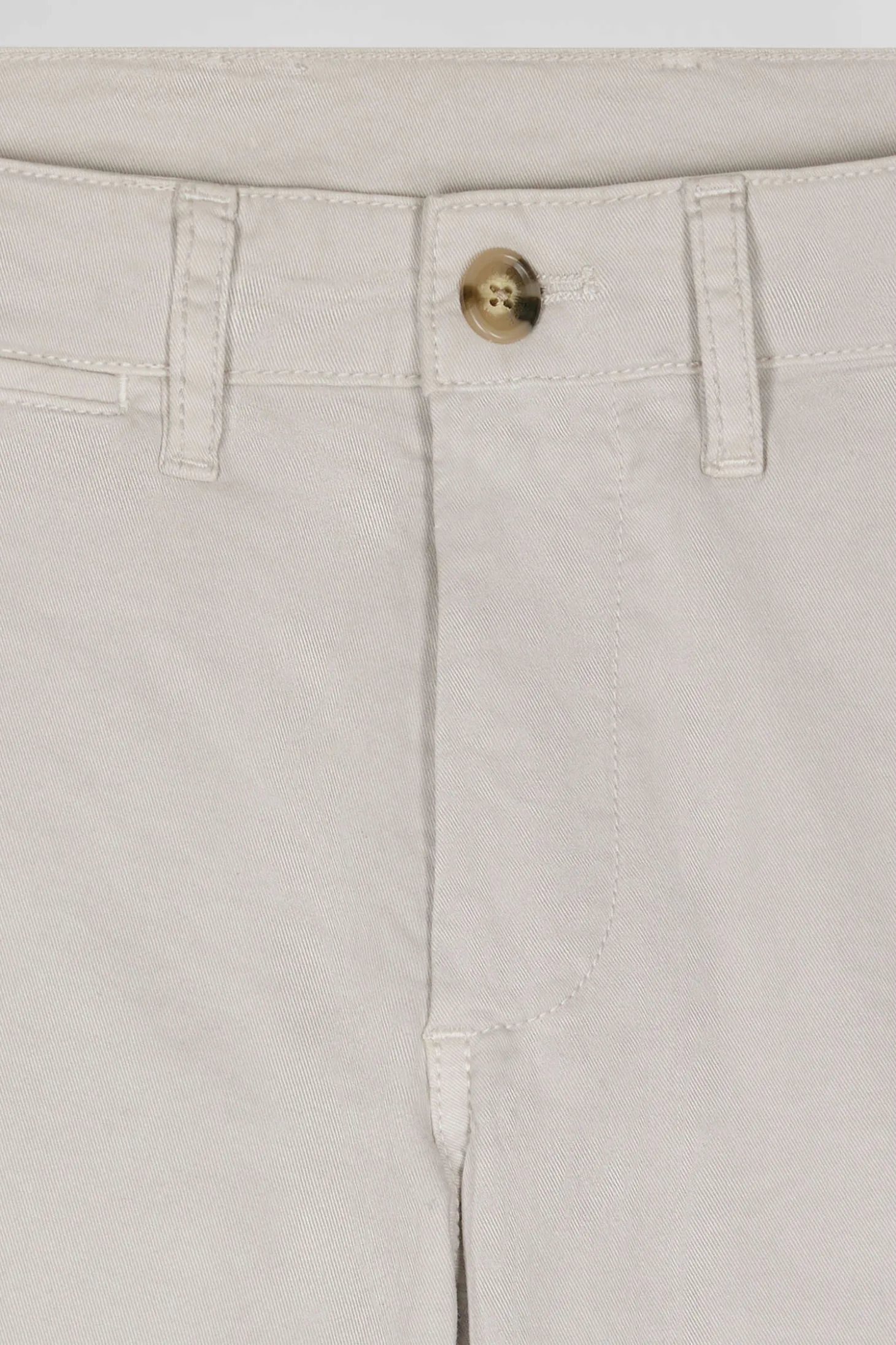 Slim plain beige chino trousers in stretch cotton