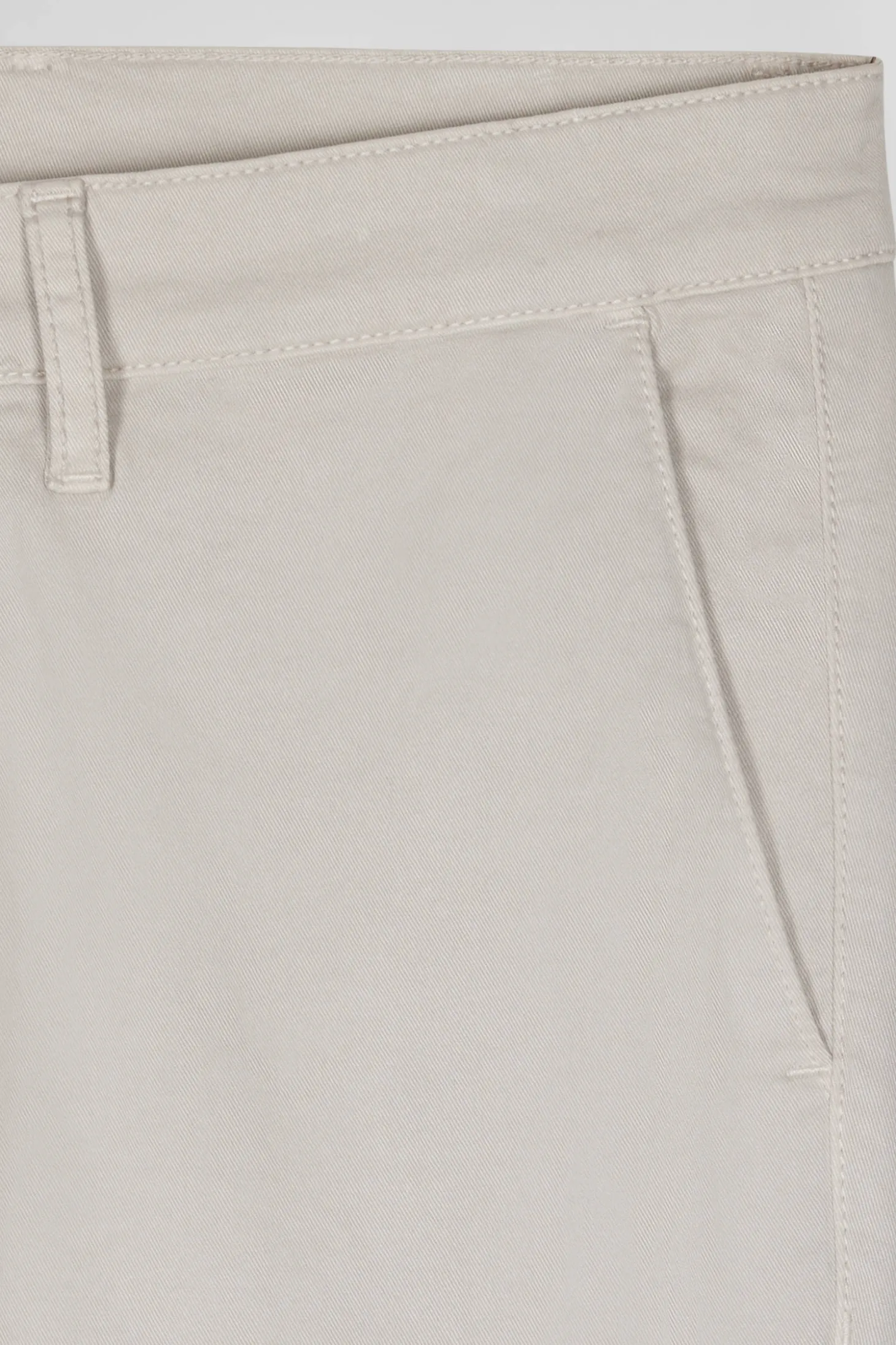 Slim plain beige chino trousers in stretch cotton