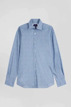 Slim sky blue cotton shirt