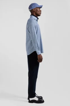 Slim sky blue cotton shirt