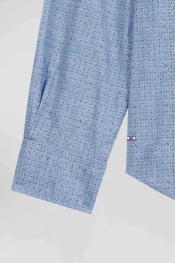Slim sky blue cotton shirt