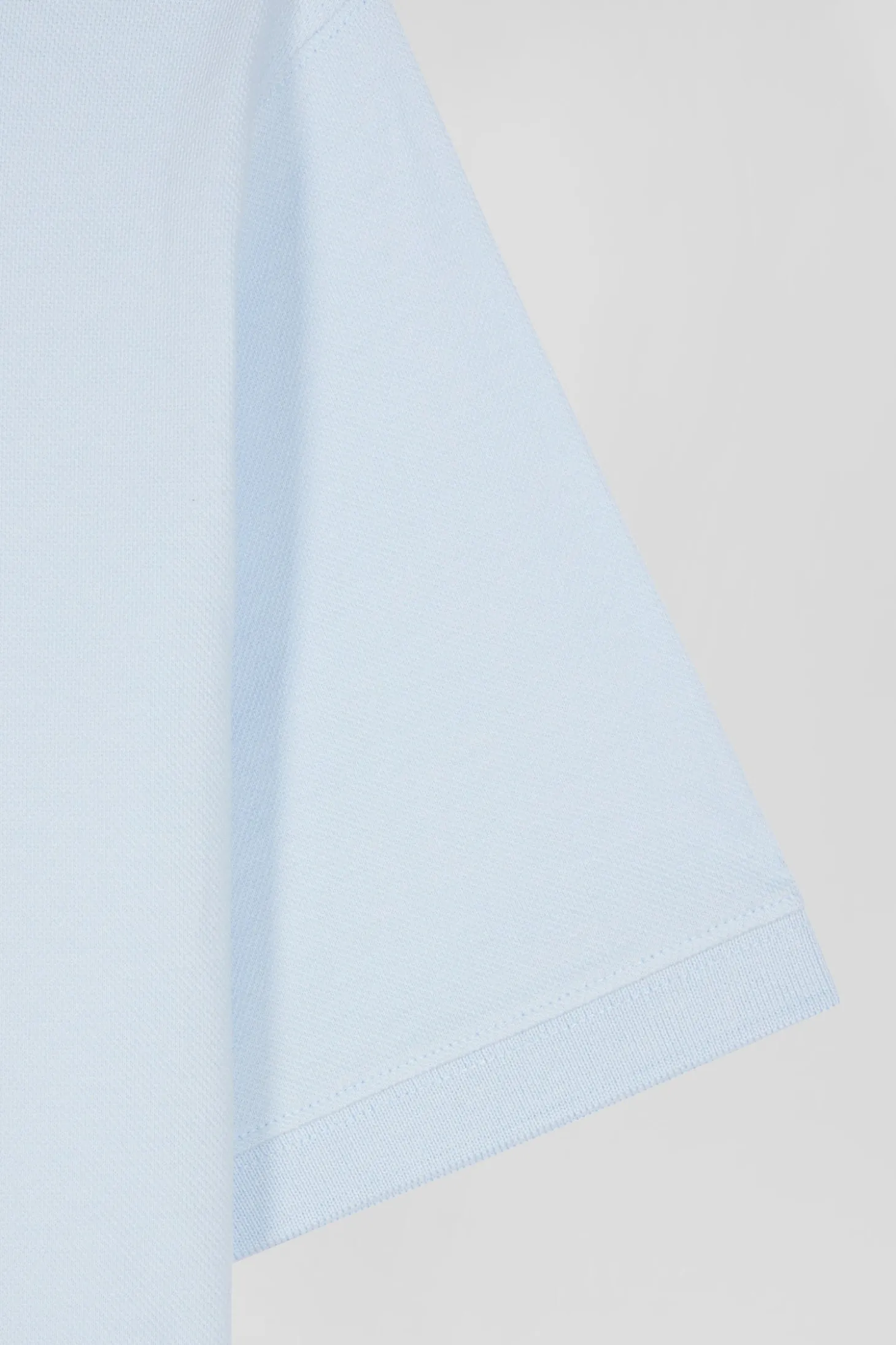 Slim sky blue short-sleeved stretch cotton polo shirt